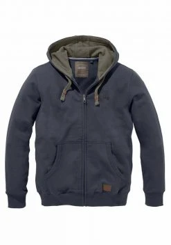 Man's World Kapuzensweatjacke mit kontrastfarbigem Innenfutter Schwarz, Olivgr&uuml;n, Blau -Mans World Verkäufe 14353642