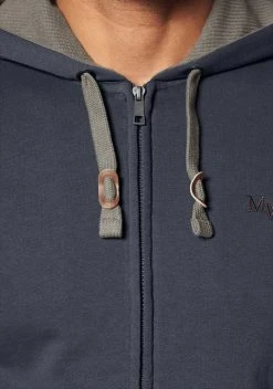 Man's World Kapuzensweatjacke mit kontrastfarbigem Innenfutter Schwarz, Olivgr&uuml;n, Blau -Mans World Verkäufe 14354687