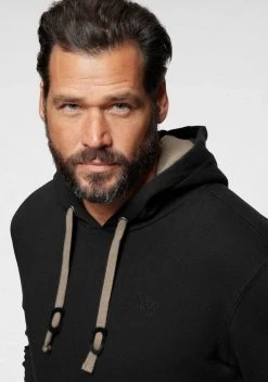 Man's World Kapuzensweatshirt mit Kontrast- Details Schwarz, Blau -Mans World Verkäufe 1c0f6dee 644c 580b bd53 536609d8228f