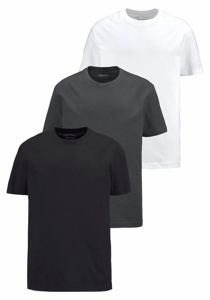 Man's World T-Shirt (Packung, 3-tlg., 3er-Pack) Basic Farben 1 Man's World T-Shirt (Packung, 3-tlg., 3er-Pack) Basic Farben