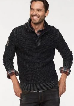 Man's World Troyer mit Ärmelbadge Dunkelblau, Schwarz 15 Man's World Troyer mit Ärmelbadge Dunkelblau, Schwarz -Mans World Verkäufe 26855649