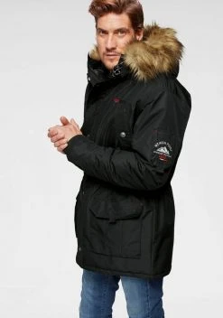 Man's World Parka Schwarz, Dunkelblau