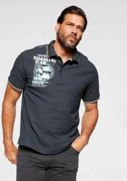 Man's World Poloshirt Mit Print an der Schulter