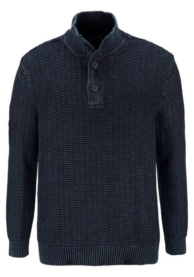 Man's World Troyer mit Ärmelbadge Dunkelblau, Schwarz 5 Man's World Troyer mit Ärmelbadge Dunkelblau, Schwarz – Bild 5