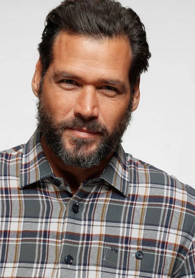 Man's World Flanellhemd Modisches Großkaromuster Grau-blau-weiß, Blau-offwhite-kariert 3 Man's World Flanellhemd Modisches Großkaromuster Grau-blau-weiß, Blau-offwhite-kariert – Bild 3