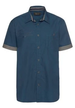 Man's World Kurzarmhemd mit Chambrayeinsätzen Rauchblau, Rot -Mans World Verkäufe 6f3f3f8f 6450 50fe b070 31d39a06802f