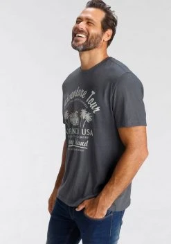 Man's World T-Shirt mit großflächigem Print Blaugrau-meliert, Rot-meliert -Mans World Verkäufe 744aab64 343f 58f7 b2ea df8e5092daea