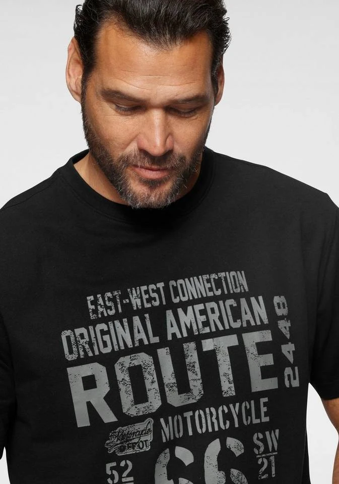 Man's World T-Shirt Großer Print Schwarz, Rauchblau, Koralle 4 Man's World T-Shirt Großer Print Schwarz, Rauchblau, Koralle – Bild 4