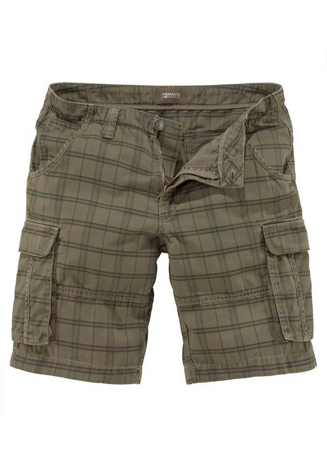 Man's World Cargoshorts Vorgewaschene Optik Grau-kariert, Olivgrün-kariert 4 Man's World Cargoshorts Vorgewaschene Optik Grau-kariert, Olivgrün-kariert – Bild 4
