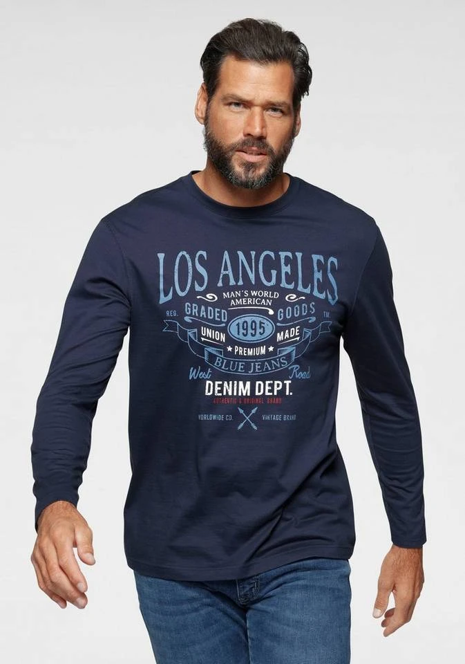 Man's World Langarmshirt Mit großem Schriftprint 7 Man's World Langarmshirt Mit großem Schriftprint – Bild 7