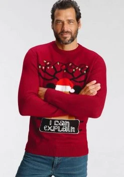 Man's World Rundhalspullover »Rentier«