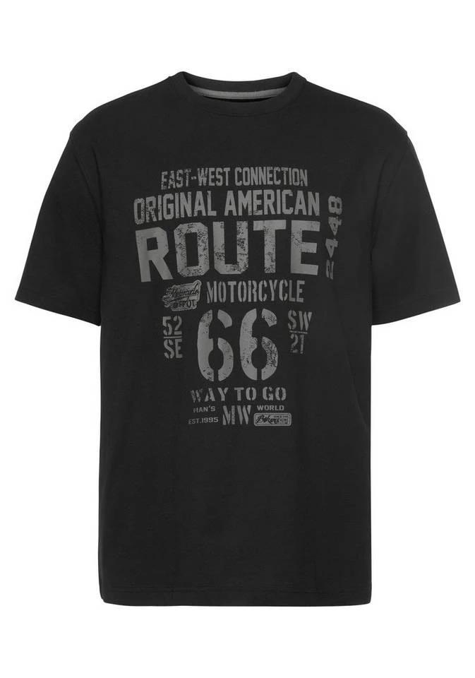 Man's World T-Shirt Großer Print Schwarz, Rauchblau, Koralle 5 Man's World T-Shirt Großer Print Schwarz, Rauchblau, Koralle – Bild 5